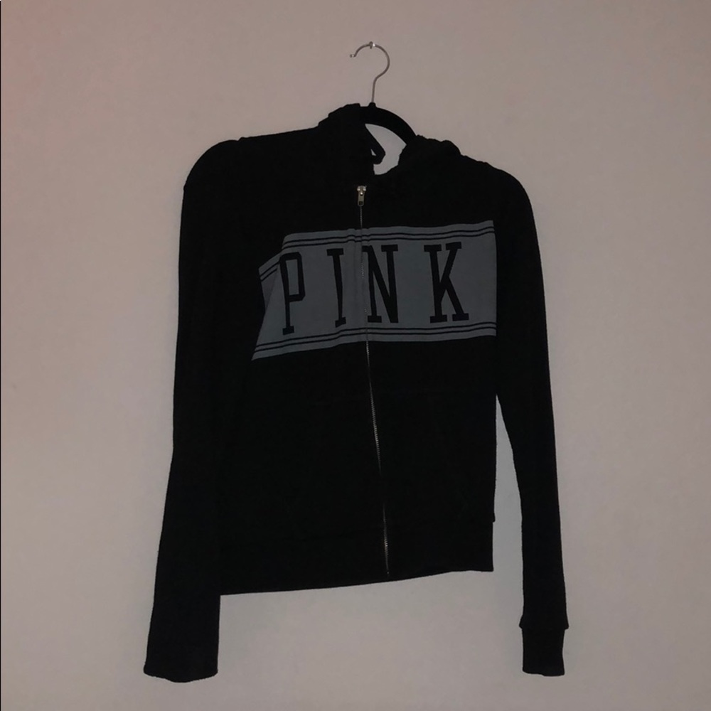 PINK black zip up